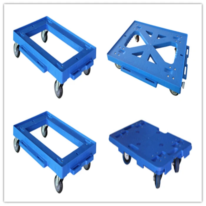 Hardwood Solid Opened Dolly met 300kg laadvermogen en vier zwivel luchtwiel